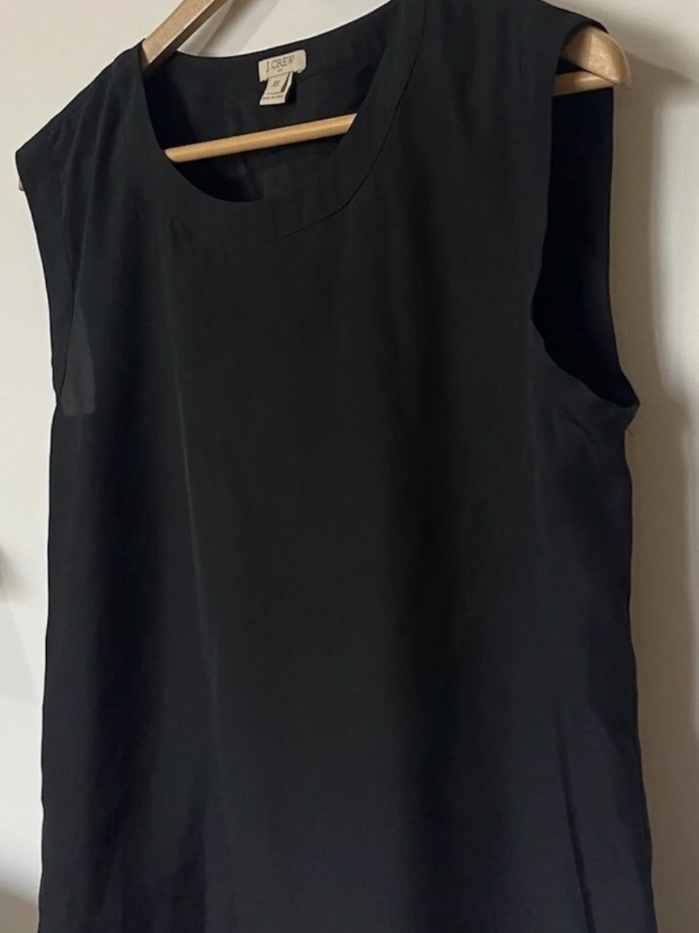 J. Crew Black Satin Cap-Sleeve Blouse XS